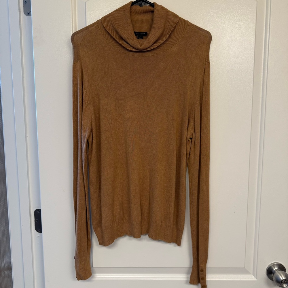 Ann Taylor Factory Camel Cowl Neck Sweater, soft, comfortable, cabin core, fall